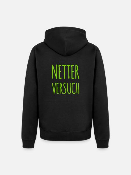 netter Versuch - Unisex Premium Bio Zip Hoodie - Schwarz