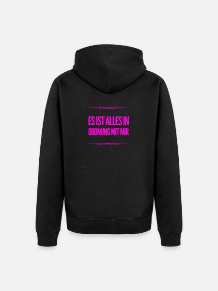 ich fühle mich wunderbar - Unisex Premium Bio Zip Hoodie - Schwarz