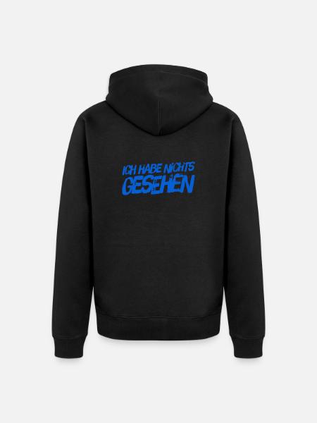 nichts gesehen - Unisex Premium Bio Zip Hoodie - Schwarz