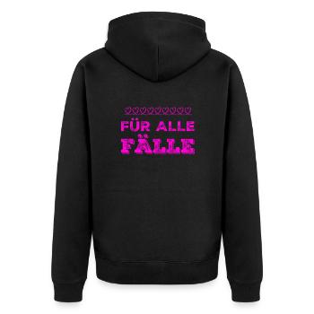 ich habe einen Plan B - Unisex Premium Bio Zip Hoodie - Schwarz - Hinten - Nico (187cm)