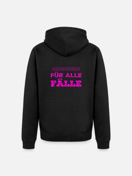 ich habe einen Plan B - Unisex Premium Bio Zip Hoodie - Schwarz