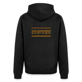 ich liebe Tee - Unisex Premium Bio Zip Hoodie - Schwarz - Hinten - Nico (187cm)
