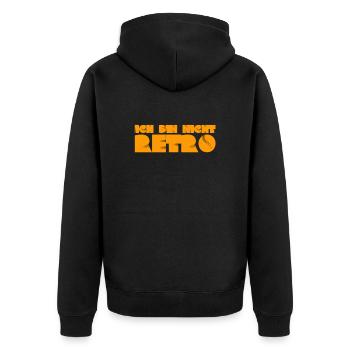 keine Lust auf retro - Unisex Premium Bio Zip Hoodie - Schwarz - Hinten - Nico (187cm)