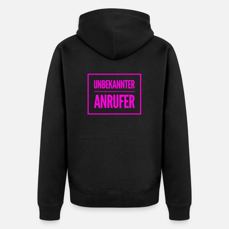 wer da wohl anruft? - Unisex Premium Bio Zip Hoodie - Schwarz
