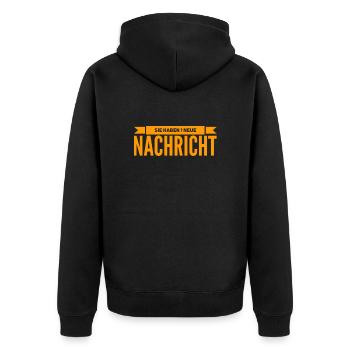 es gibt Post - Unisex Premium Bio Zip Hoodie - Schwarz - Hinten - Nico (187cm)