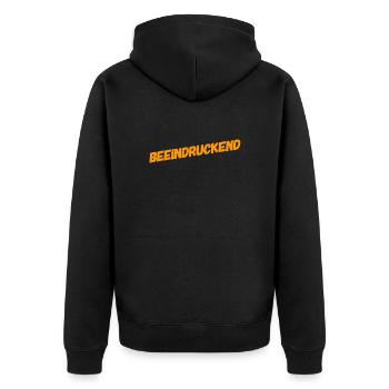 imposant - Unisex Premium Bio Zip Hoodie - Schwarz - Hinten - Nico (187cm)