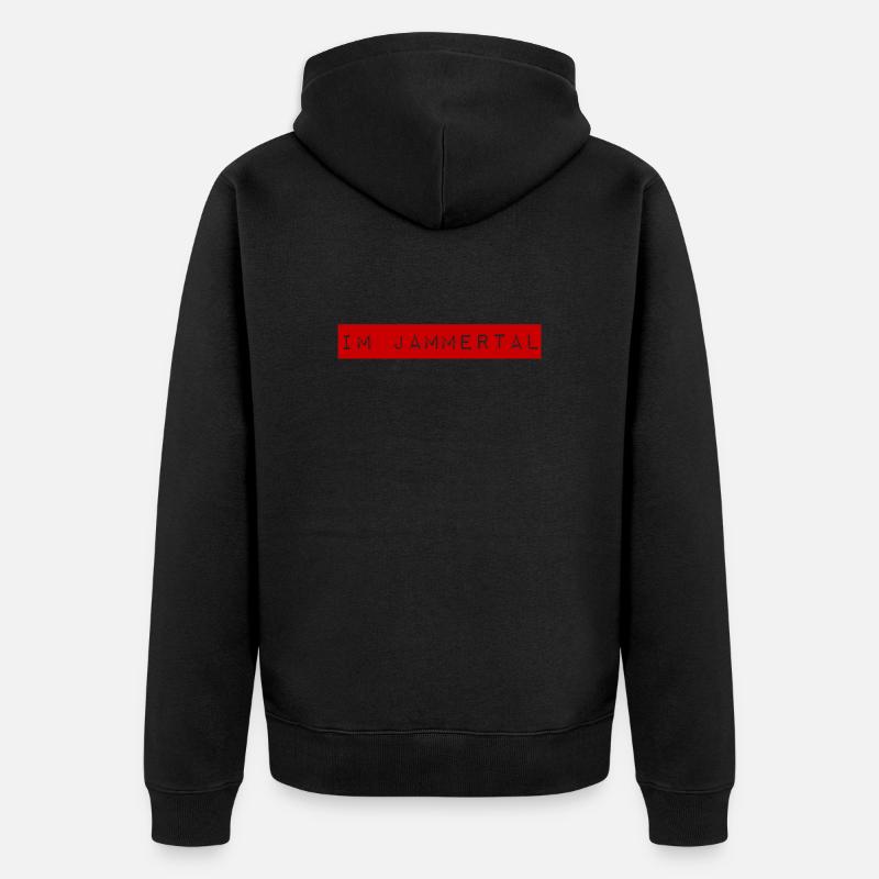 ich lebe im Jammertal - Unisex Premium Bio Zip Hoodie - Schwarz