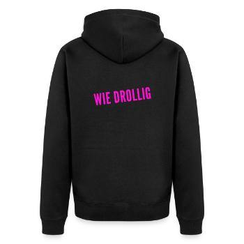 goldig - Unisex Premium Bio Zip Hoodie - Schwarz - Hinten - Nico (187cm)