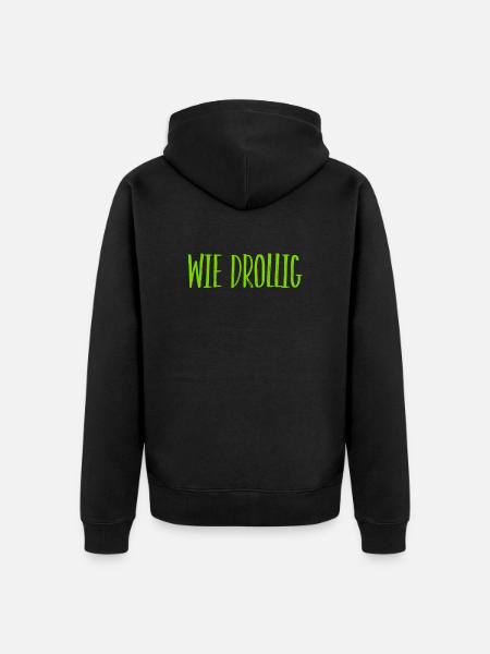 wie drollig - Unisex Premium Bio Zip Hoodie - Schwarz