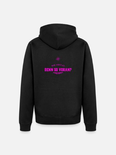 entwickelst du dich? - Unisex Premium Bio Zip Hoodie - Schwarz