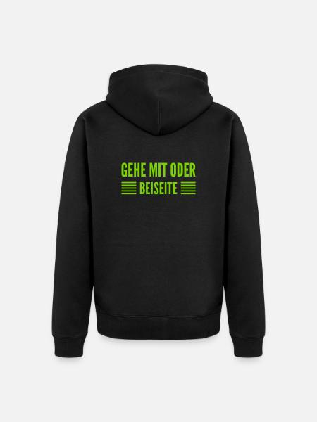 für oder gegen mich - Unisex Premium Bio Zip Hoodie - Schwarz