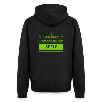 das Auge der Seele - Unisex Premium Bio Zip Hoodie - Schwarz - Hinten - Nico (187cm)