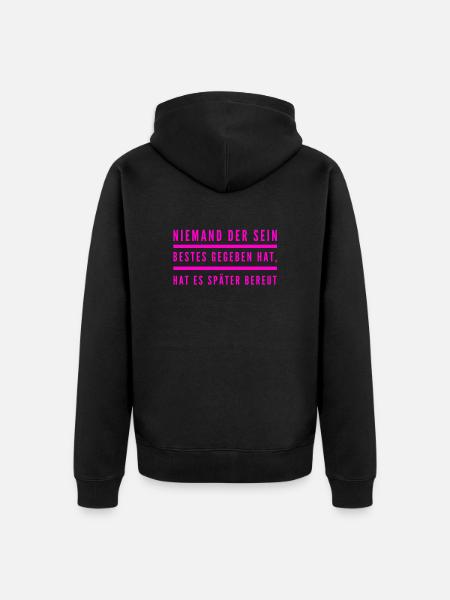 streng dich an - Unisex Premium Bio Zip Hoodie - Schwarz