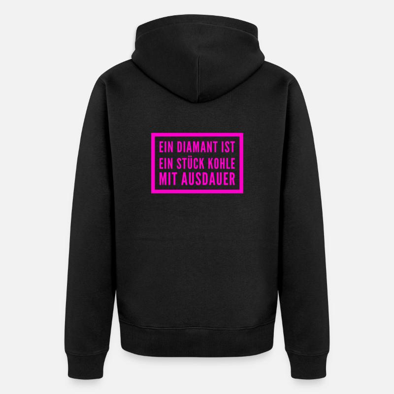 Ausdauer lohnt sich - Unisex Premium Bio Zip Hoodie - Schwarz