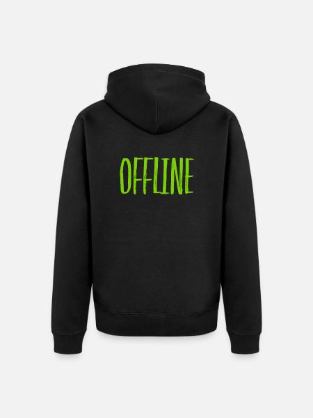 offline ist spitze - Unisex Premium Bio Zip Hoodie - Schwarz