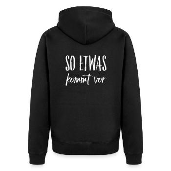 das stört mich nicht - Unisex Premium Bio Zip Hoodie - Schwarz - Hinten - Nico (187cm)