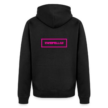 meine Zweifel sind verschwunden - Unisex Premium Bio Zip Hoodie - Schwarz - Hinten - Nico (187cm)