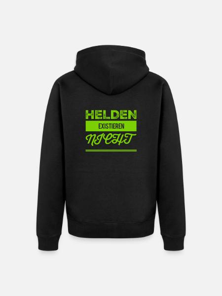 no heros - Unisex Premium Bio Zip Hoodie - Schwarz