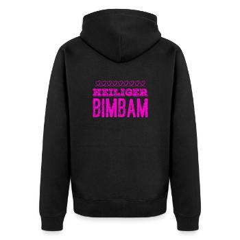 das kam unerwartet - Unisex Premium Bio Zip Hoodie - Schwarz - Hinten - Nico (187cm)