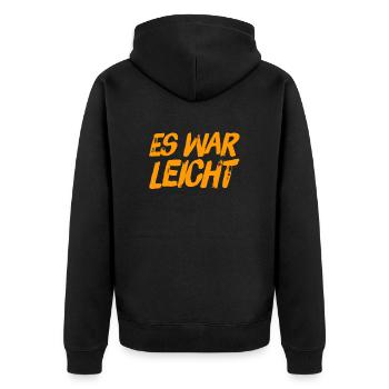 das ging ziemlich leicht - Unisex Premium Bio Zip Hoodie - Schwarz - Hinten - Nico (187cm)