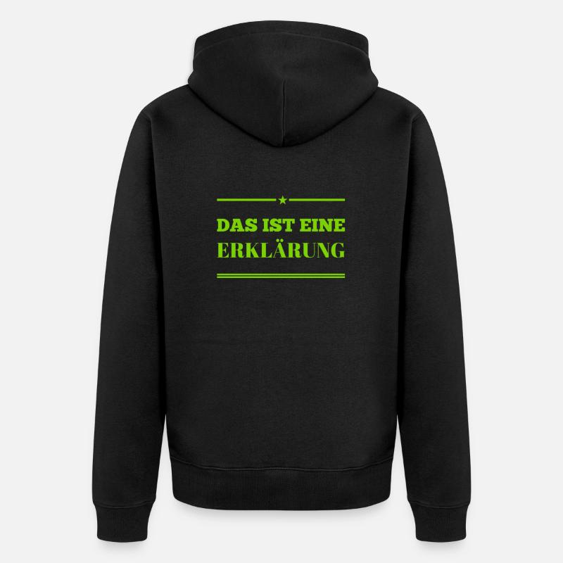 das erklärt einiges - Unisex Premium Bio Zip Hoodie - Schwarz