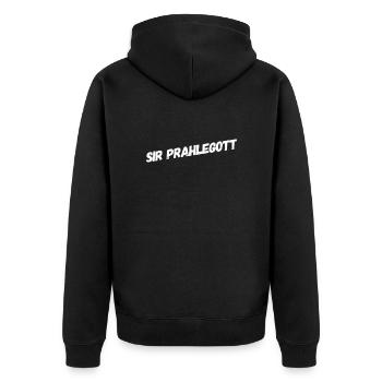 ich prahle gern - Unisex Premium Bio Zip Hoodie - Schwarz - Hinten - Nico (187cm)