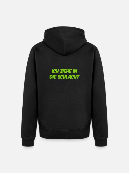 ich bin Kampfbereit - Unisex Premium Bio Zip Hoodie - Schwarz