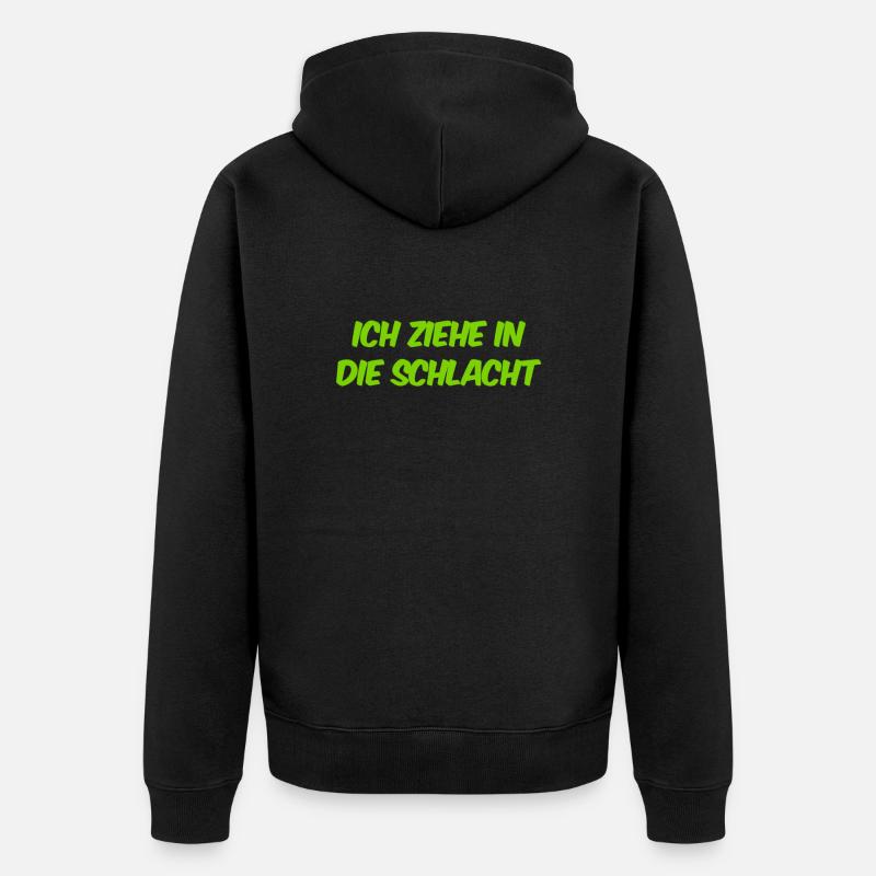 ich bin Kampfbereit - Unisex Premium Bio Zip Hoodie - Schwarz