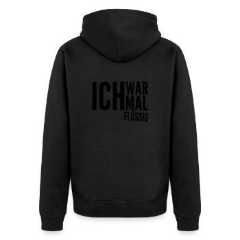 ohne Moos nix los - Unisex Premium Bio Zip Hoodie - Schwarz - Hinten - Nico (187cm)