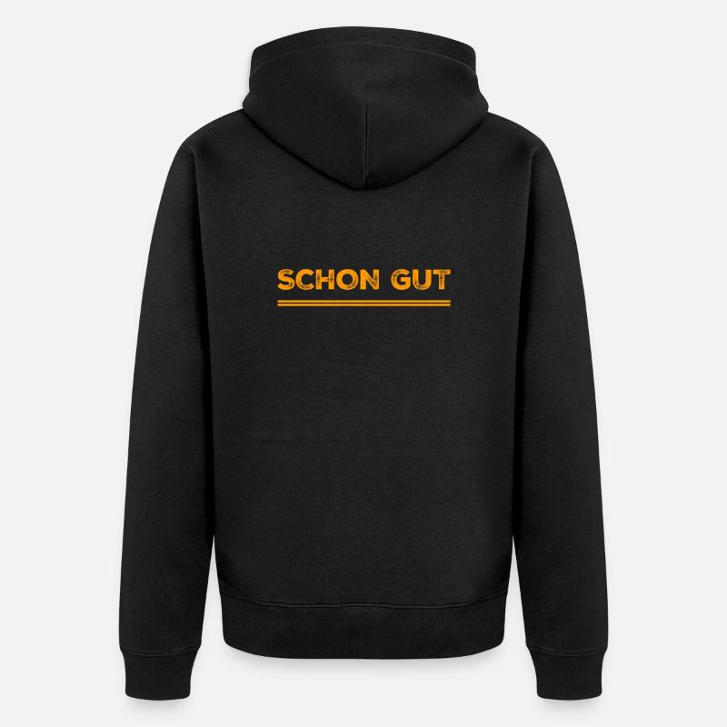 mach dir keine Sorgen - Unisex Premium Bio Zip Hoodie - Schwarz