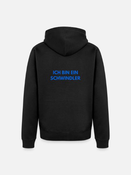 schwindeln ist mein Ding - Unisex Premium Bio Zip Hoodie - Schwarz