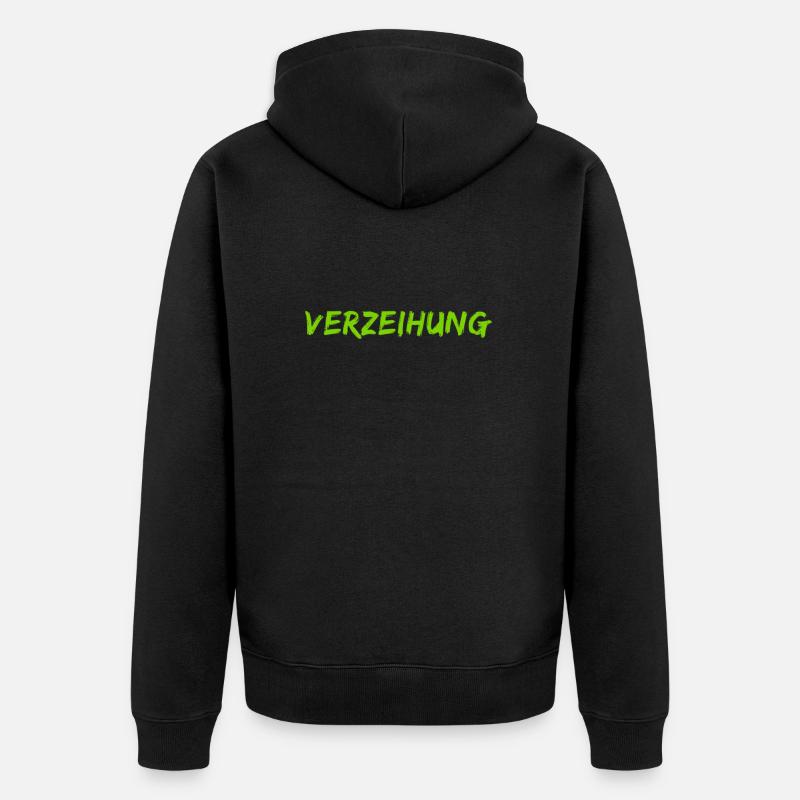 bitte vergib mir - Unisex Premium Bio Zip Hoodie - Schwarz