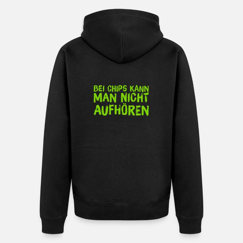 Chips gehen immer - Unisex Premium Bio Zip Hoodie - Schwarz