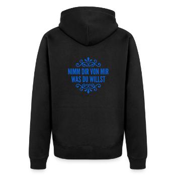 ich gebe dir alles - Unisex Premium Bio Zip Hoodie - Schwarz - Hinten - Nico (187cm)