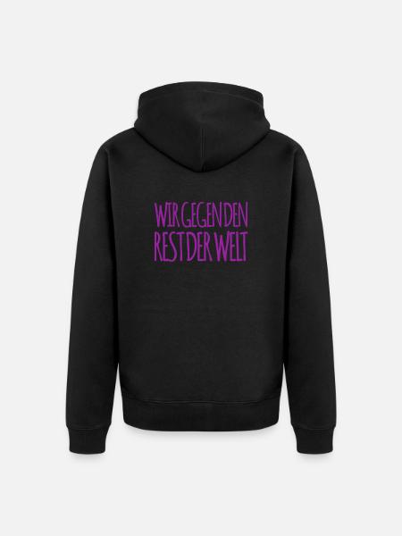 Zusammenhalt - Unisex Premium Bio Zip Hoodie - Schwarz