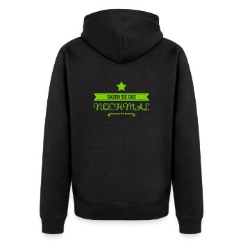es war nicht zu verstehen - Unisex Premium Bio Zip Hoodie - Schwarz - Hinten - Nico (187cm)