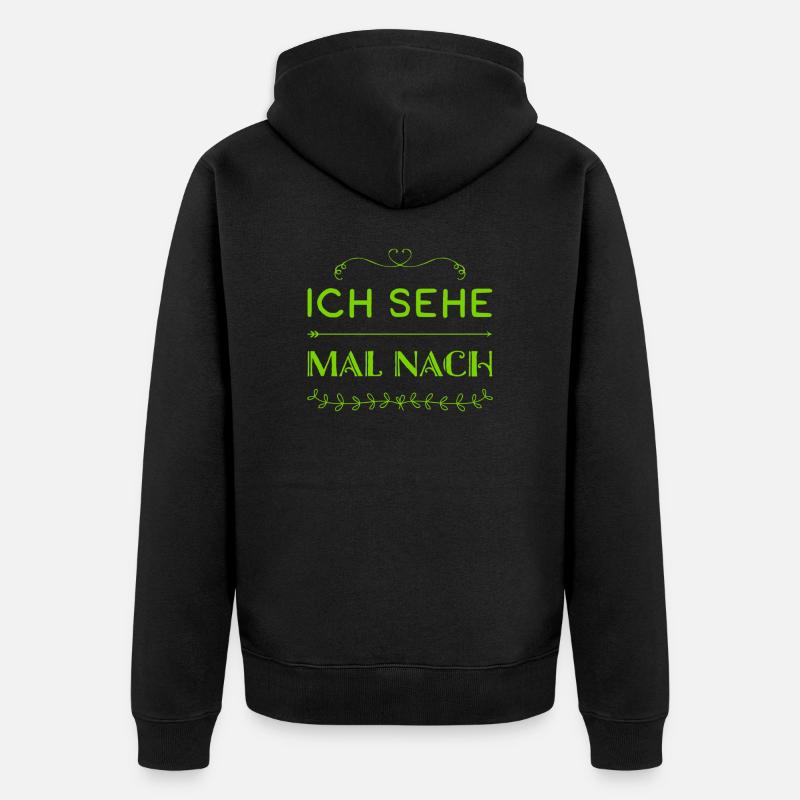 ich werfe einen Blick drauf - Unisex Premium Bio Zip Hoodie - Schwarz