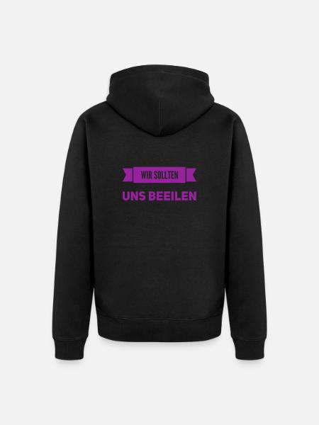 ich mache schnell - Unisex Premium Bio Zip Hoodie - Schwarz