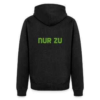 ich mache dir Mut - Unisex Premium Bio Zip Hoodie - Schwarz - Hinten - Nico (187cm)