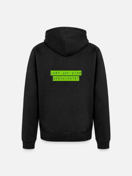 Soll ich eine Geschichte erzählen? - Unisex Premium Bio Zip Hoodie - Schwarz
