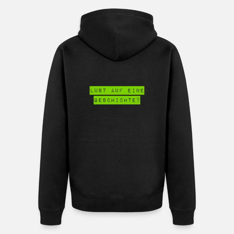 Soll ich eine Geschichte erzählen? - Unisex Premium Bio Zip Hoodie - Schwarz