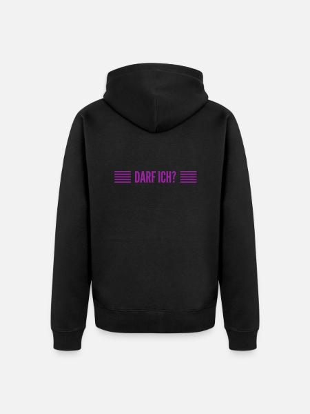 darf ich das machen? - Unisex Premium Bio Zip Hoodie - Schwarz