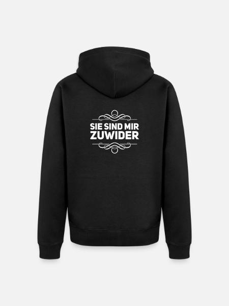 ich mag sie nicht - Unisex Premium Bio Zip Hoodie - Schwarz