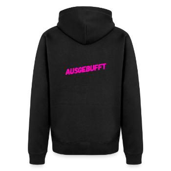 ich bin schlau - Unisex Premium Bio Zip Hoodie - Schwarz - Hinten - Nico (187cm)