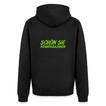 ich mag sie - Unisex Premium Bio Zip Hoodie - Schwarz - Hinten - Nico (187cm)