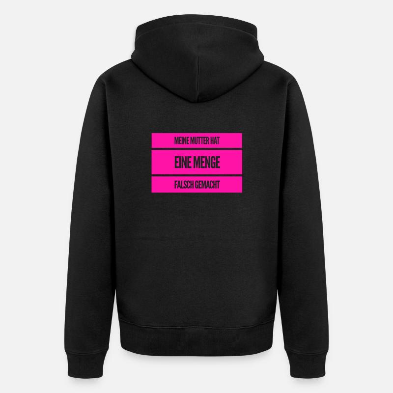 Fehler einer Mutter - Unisex Premium Bio Zip Hoodie - Schwarz