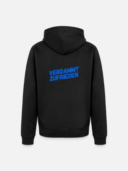 ich bin zufrieden - Unisex Premium Bio Zip Hoodie - Schwarz