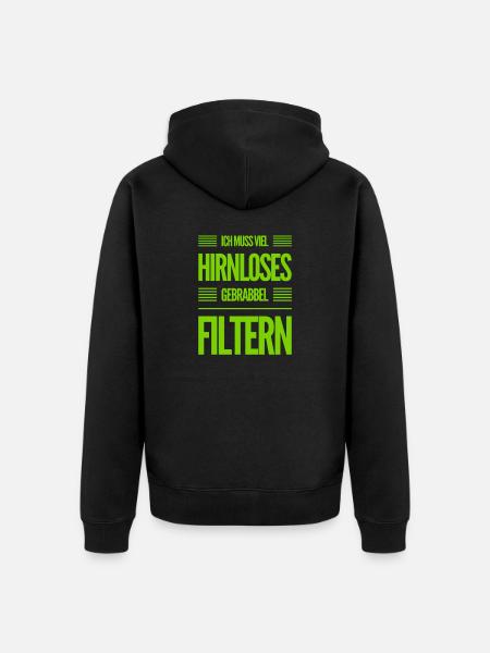 viele reden Unsinn - Unisex Premium Bio Zip Hoodie - Schwarz