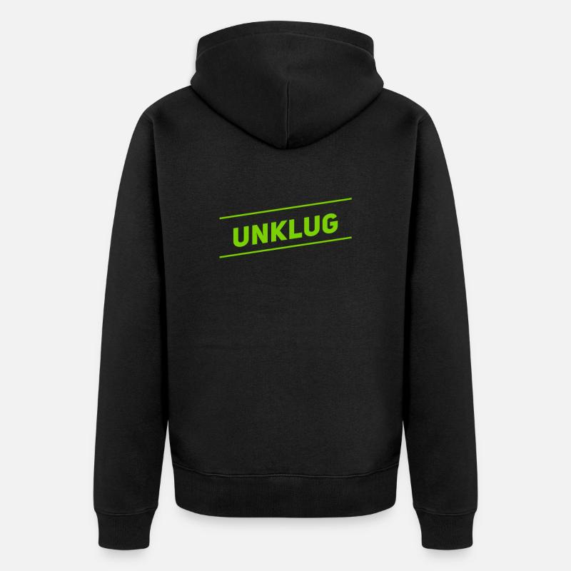 unklug - Unisex Premium Bio Zip Hoodie - Schwarz