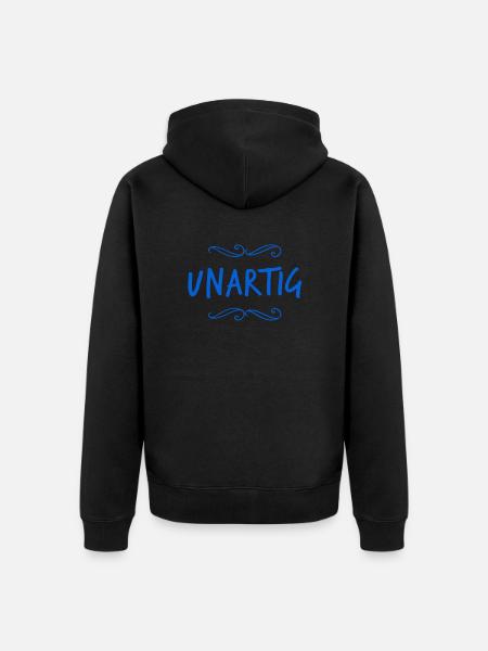 ich bin gern unartig - Unisex Premium Bio Zip Hoodie - Schwarz